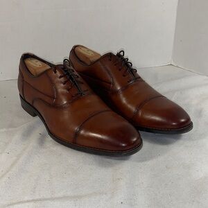 The Modern Groom Men's Cognac Leather Cap-Toe Oxford Dress Shoes